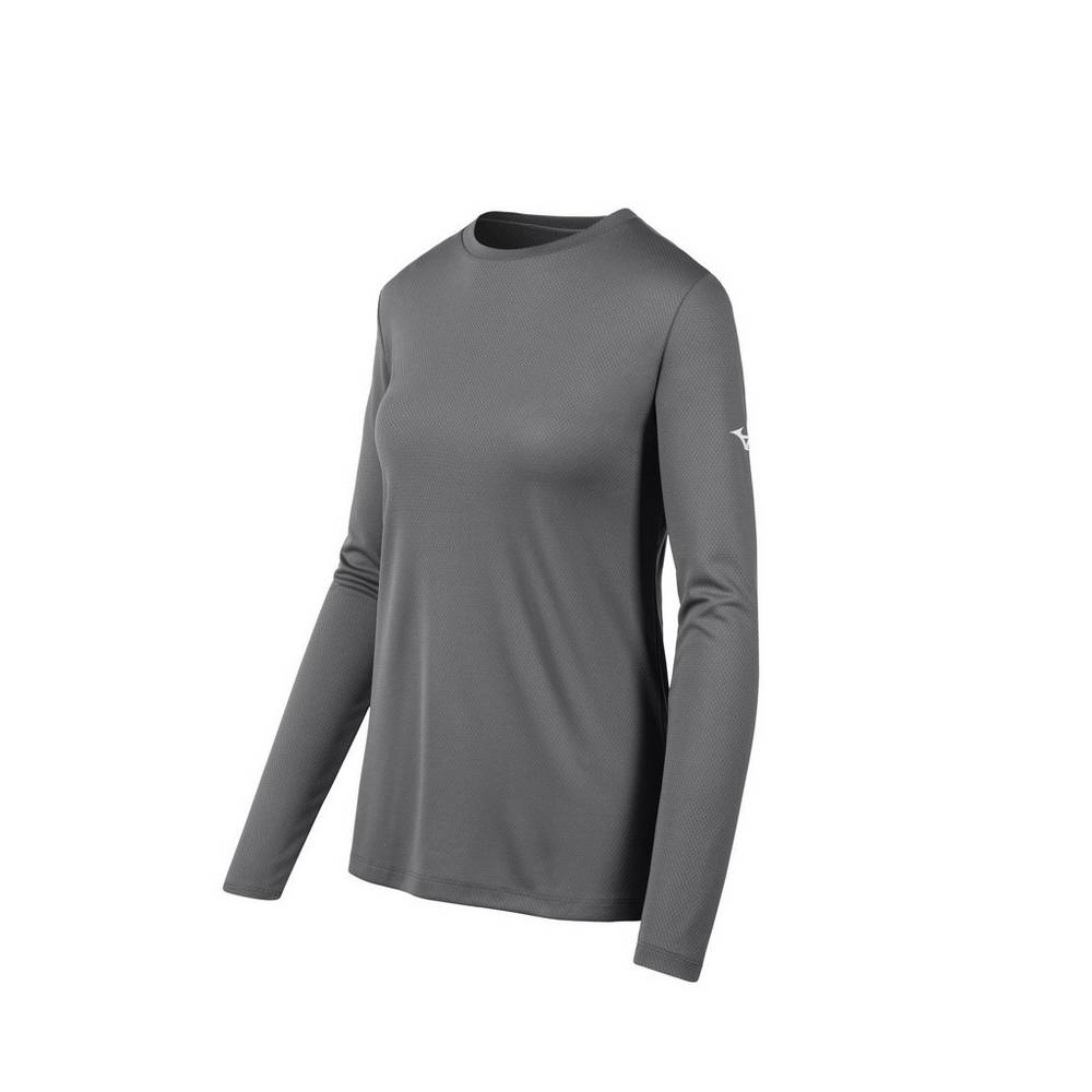 Damske Tričko Mizuno Long Sleeve Siva Vypredaj PTZB72895